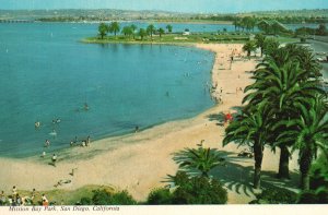 Vintage Postcard Mission Bay Park Water Playground Fine Sand San Diego CA