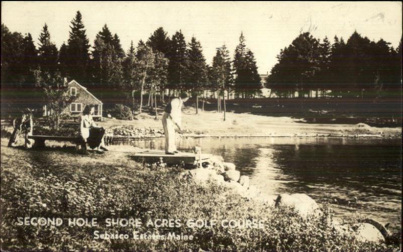 Golf Golfing - Sebasco Estates ME Shore Acres Real Photo Postcard