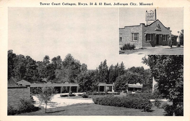 Jefferson City Missouri Tower Court Cottages, Multi-View, White Border PC U8170