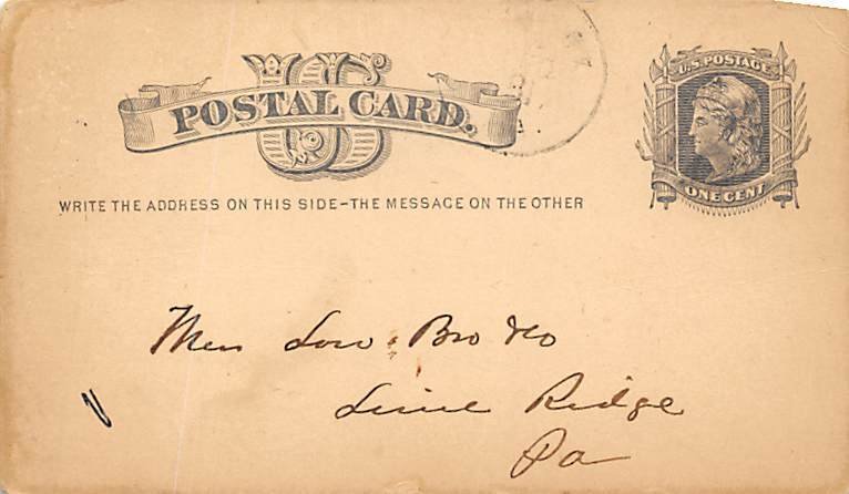 Postal Cards, Late 1800's Postal Used Unknown 
