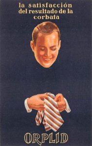 ORPLID TIE SCARVES CLOTHING BARCELONA SPAIN ADVERTISING POSTCARD (c. 1930s)