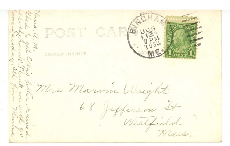 ME - Bingham. Aerial View ca 1930   RPPC