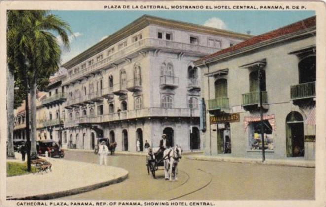 Panama Cathedral Plaza Showing Hotel Central Panama City