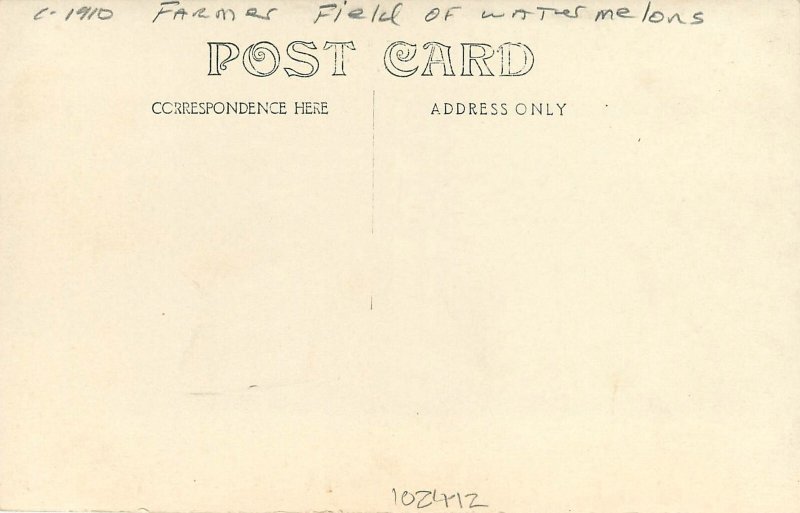 c1910 Farmer Field Oregon Watermelons occupation people Postcard 25-11770