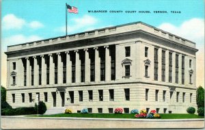 Vtg Linen Postcard - Wilbarger County Court House - Vernon Texas TX - Unused