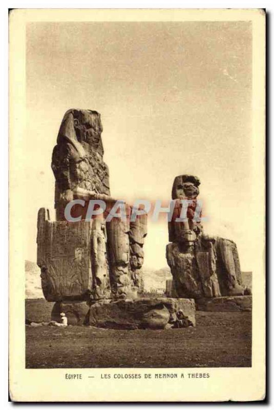 Old Postcard Egypt Egypt Egypt Colossi of Memnon at Thebes