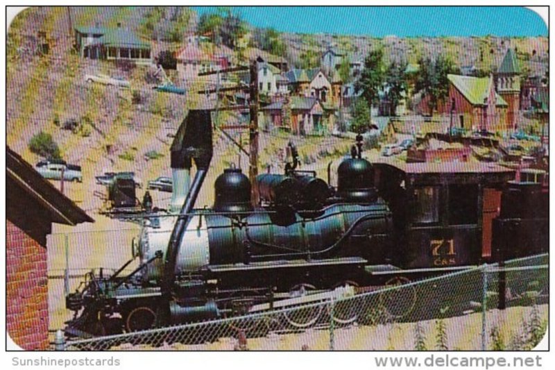 Old Time C & S Iocomotive On Display At Central City Colorado