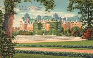 C. P. R. Empress Hotel Victoria B. C. Canada Coast Publishing Vintage Postcard