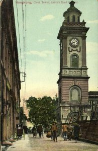 china, HONG KONG, Queen's Road Central, Clock Tower (1910s) Postcard