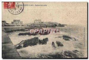 Old Postcard Le Bourg De Batz Rocks of the pier