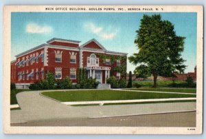 Seneca Falls New York Postcard Main Office Building Goulds Pumps Inc 1947 Posted