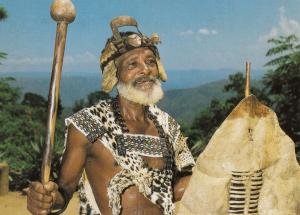 Umnumzane Zulu Kraal Headman Tribe Leader African Postcard