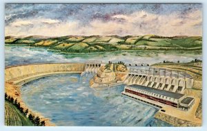 MACTAQUAC HYDRO DEVELOPMENT, St. John River New Brunswick Canada 1960s Postcard