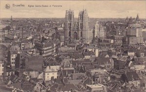 Belgium Brussells Bruxelles Panoramaic Eglise Sainte Gudule Et Panorama