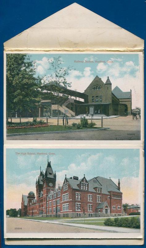 Hartford Connecticut conn ct souvenir postcard folder #2