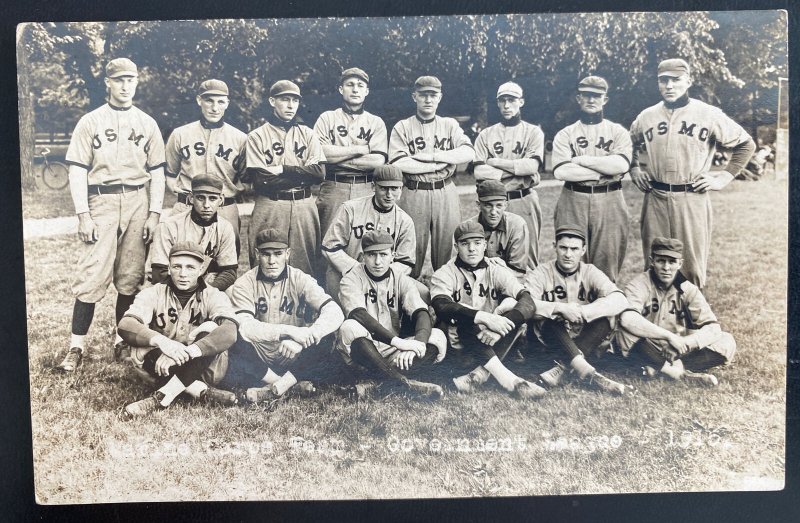 Mint USA Real Picture Postcard Us Marine Corps Baseball Players Team 1915 