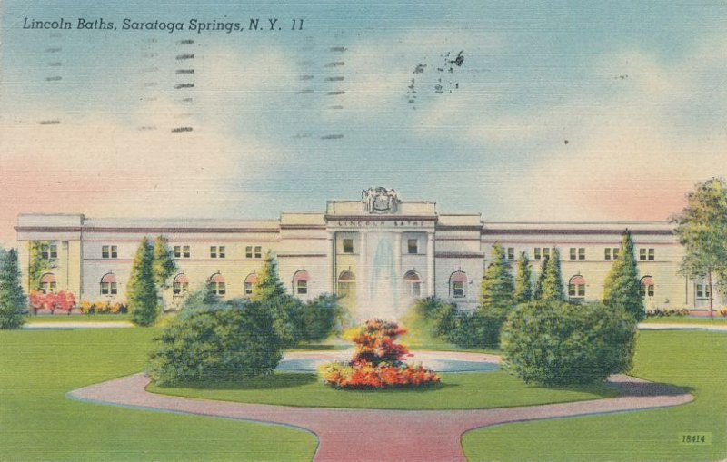 Saratoga Springs NY, New York - The Lincoln Baths - pm 1947 - Linen