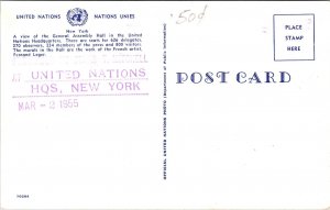General Assembly Hall United Nations Headquarters Postcard VTG UNP Vintage  