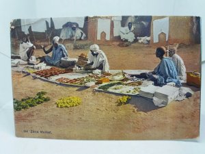 Vendors at Zaria Market Nigeria Vintage Postcard Sent by RAF Airman WW2 1943 