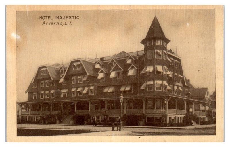 Early 1900s Hotel Majestic, Arverne, Long Island, NY Postcard