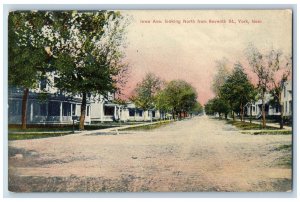 York Nebraska NE Postcard Iowa Avenue Looking North From Seventh Street c1910's