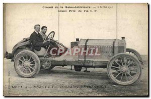 Postcard Old Automobile Circuit Seine Duray Inferieure Votes Lorraine Dietrich