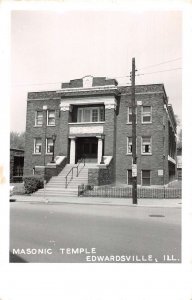 Edwardsville Illinois Masonic Temple Real Photo Vintage Postcard AA27832