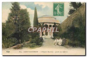 Old Postcard Saint Mandrier Hopital Maritime Garden Officers