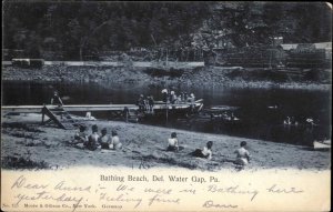 Delaware Water Gap PA Bathing Beach c1905 Postcard