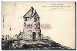 Old Postcard Crecy Battle Moulin d & # 39ou Edward III watched the battle Mil...