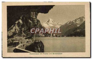 Postcard Old Fluelen Axenstrasse mit und Bristenstock