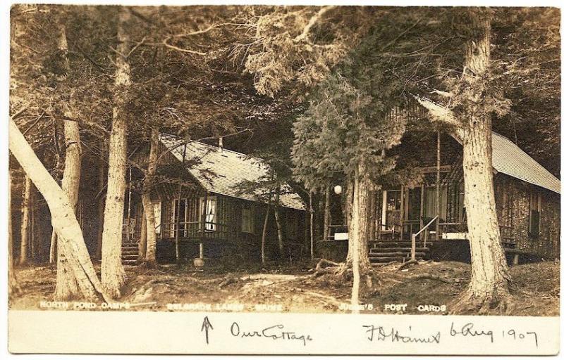 Belgrade Lakes ME North Pond Camps Judge's RPPC Real Photo Postcard