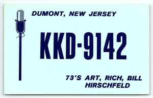 1960s DUMONT NJ ART RICH BILL HIRSCHFELD HAM RADIO CALL LETTER POSTCARD P3828
