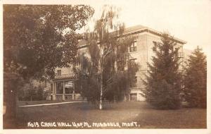 Missoula Montana Craig Hall Uni Of M Real Photo Antique Postcard K16433