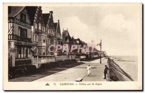 Old Postcard Cabourg Villas Sur La Digue