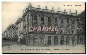 Nancy Old Postcard On the Place Stanislas The flag of Comedy