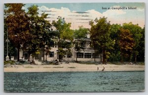 Moline Illinois Inn At Campbell's Island 1914 Postcard O24