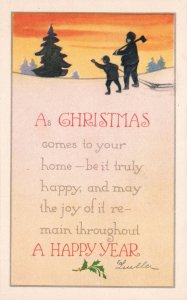 Vintage Postcard 1910's As Christmas Comes To Your Home Happy New Year Greetings