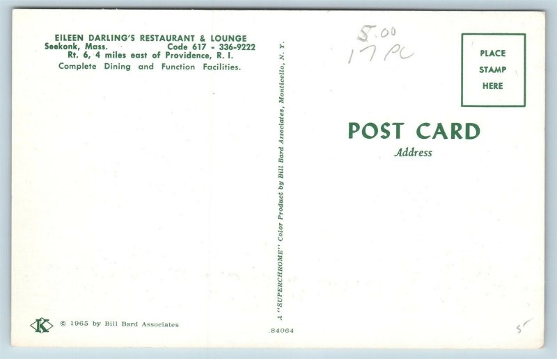 Postcard RI Providence Eileen Darling's Restaurant & Lounge Gift Shop O06