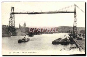 Old Postcard Rouen Transporter Bridge Boat