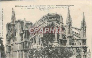 Old Postcard Reims In its 1914 bombing 18 years The Cathedral Overview of the...