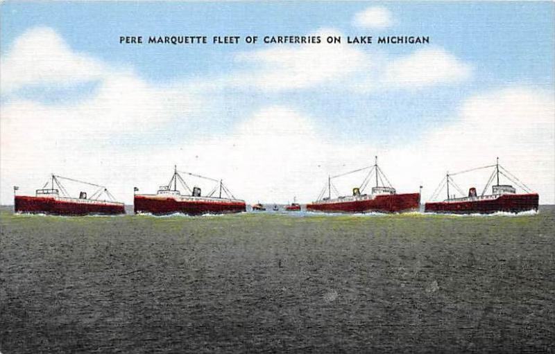 Pere Marquette Fleet of Carferries on Lake Michigan