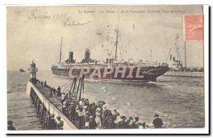  Vintage Postcard Boat the steamer Savoy of the Transatlantic general Company