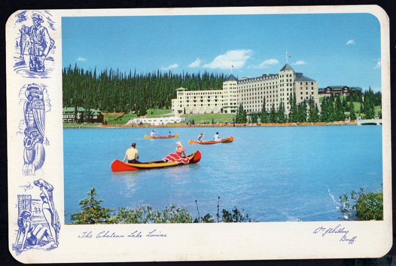 Alberta Chateau Lake Louise within Banff in the Canadian Rockies 1953 Cont'l