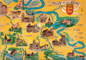 Postcard France Map -    Seine Valley