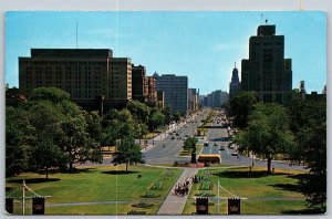 Vtg Toronto Ontario Canada University Avenue Looking South 1950s View Postcard