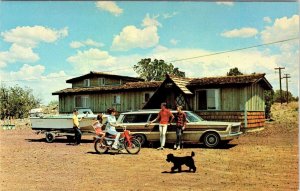 Show Low, AZ Arizona WHITE MOUNTAIN LAKE RESORT Station Wagon~Boat~Bike Postcard