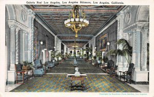 Galleria Real, Los Angeles Biltmore, Los Angeles, CA, Early Postcard, Unused