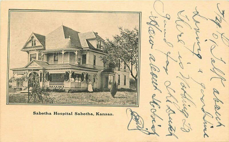 1908 Sabetha Hospital Kansas undivided Postcard 20-3904