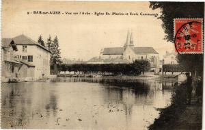 CPA BAR-sur-AUBE - Vue sur l'aube - egéise st - maclou (197133)